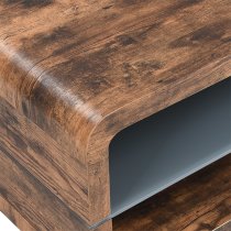 Xono Wooden Coffee Table With Shelf In Rustic Oak