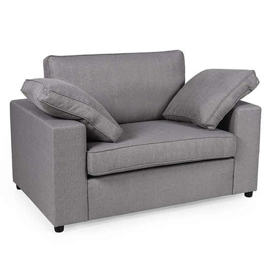 Aarna Fabric 1 Seater Sofa In Silver