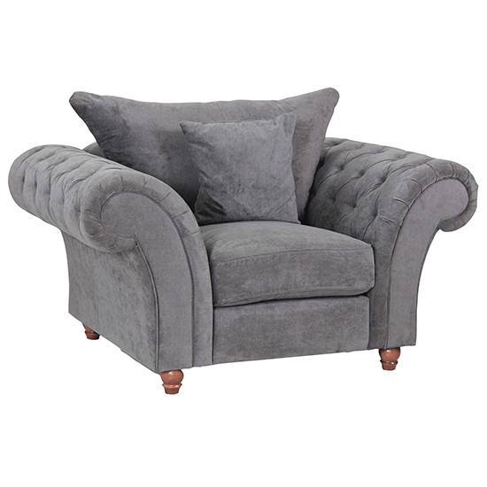 Haimi Fabric Sofa 1 Seater Sofa With Wooden Legs In Grey