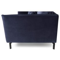 Edel Fabric 2 Seater Sofa With Black Metal Legs In Navy