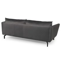 Edel Fabric 3 Seater Sofa With Black Metal Legs In Grey