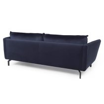 Edel Fabric 3 Seater Sofa With Black Metal Legs In Navy