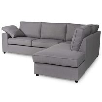 Aarna Fabric Corner Sofa In Silver