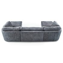 Abelina U Shaped Fabric Sofa In Grey