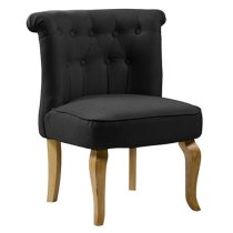 Pacari Black Fabric Dining Chairs With Wooden Legs In Pair