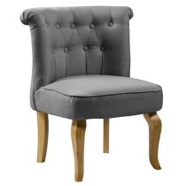 Pacari Grey Fabric Dining Chairs With Wooden Legs In Pair