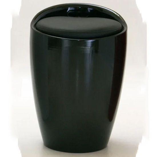 Dalius High Gloss Stool With Storage In Black