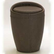 Dalius Textilene Stool With Storage In Brown