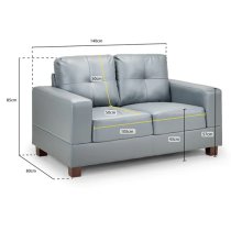 Jerri Fabric 2 Seater Sofa In Grey