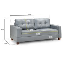 Jerri Fabric 3 Seater Sofa In Grey