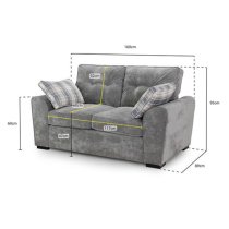 Maik Plush Velvet 2 Seater Sofa In Grey