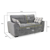 Maik Plush Velvet 3 Seater Sofa In Grey