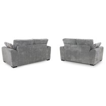 Maik Plush Velvet 3+2 Seater Sofa Set In Grey