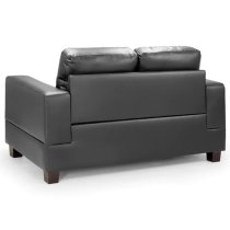 Jerri Faux Leather 2 Seater Sofa In Black