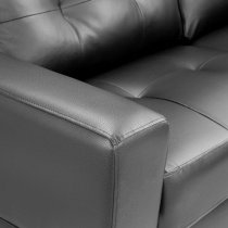 Jerri Faux Leather 2 Seater Sofa In Black