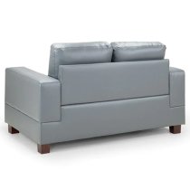 Jerri Faux Leather 2 Seater Sofa In Light Grey