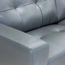 Jerri Faux Leather 2 Seater Sofa In Light Grey