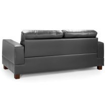 Jerri Faux Leather 3 Seater Sofa In Black