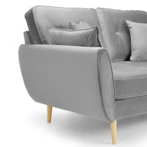 Zincate Plush Velvet 2 Seater Sofa In Grey