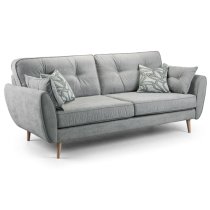 Zincate Fabric 3+2 Seater Sofa Set In Grey