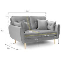 Zincate Fabric 3+2 Seater Sofa Set In Grey