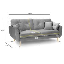 Zincate Fabric 3+2 Seater Sofa Set In Grey