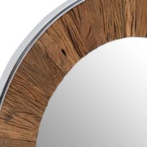 Kaia Wall Mirror Round With Natural Wooden Frame