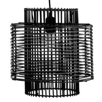 Julia Rattan Overlapping Ceiling Pendant Light In Black