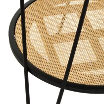 Daire Wooden Side Table With Black Hairpin Metal Legs