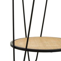 Daire Wooden Side Table With Black Hairpin Metal Legs