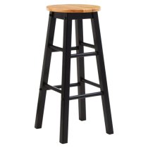 Cadell Tropical Hevea Wood Bar Stool In Black