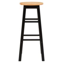 Cadell Tropical Hevea Wood Bar Stool In Black