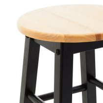 Cadell Tropical Hevea Wood Bar Stool In Black