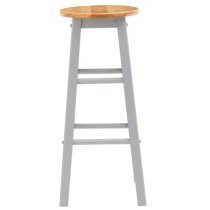 Cadell Tropical Hevea Wood Bar Stool In Grey