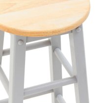 Cadell Tropical Hevea Wood Bar Stool In Grey