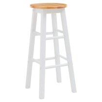 Cadell Tropical Hevea Wood Bar Stool In White