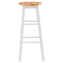 Cadell Tropical Hevea Wood Bar Stool In White