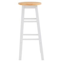 Cadell Tropical Hevea Wood Bar Stool In White