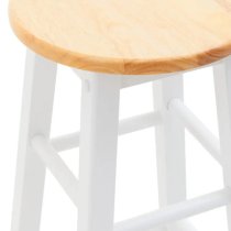 Cadell Tropical Hevea Wood Bar Stool In White