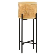 Daire Wooden Plant Stand Small With Cross Legs In Black