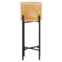 Daire Wooden Plant Stand Small With Cross Legs In Black