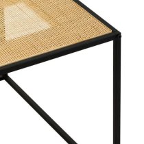 Daire Wooden Coffee Table Square With Natural Rattan Top