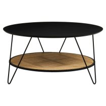 Daire Metal Top Coffee Table With Hairpin Legs In Black