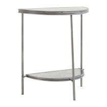 Xaria Mirrored Console Table Semi Circle In Distressed Effect