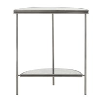 Xaria Mirrored Console Table Semi Circle In Distressed Effect