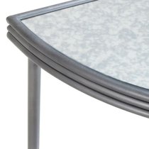 Xaria Mirrored Console Table Semi Circle In Distressed Effect