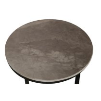 Yetty Ceramic Top End Table Round In Ruibei Grey