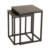 Taini Ceramic Nest Of 2 Tables Square In Lawrence Black