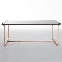 Ryan Matt Grey Top Coffee Table With Rose Gold Metal Frame