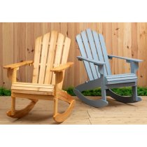 Baxter Outdoor Solid Wood Rocking Chair In Natural